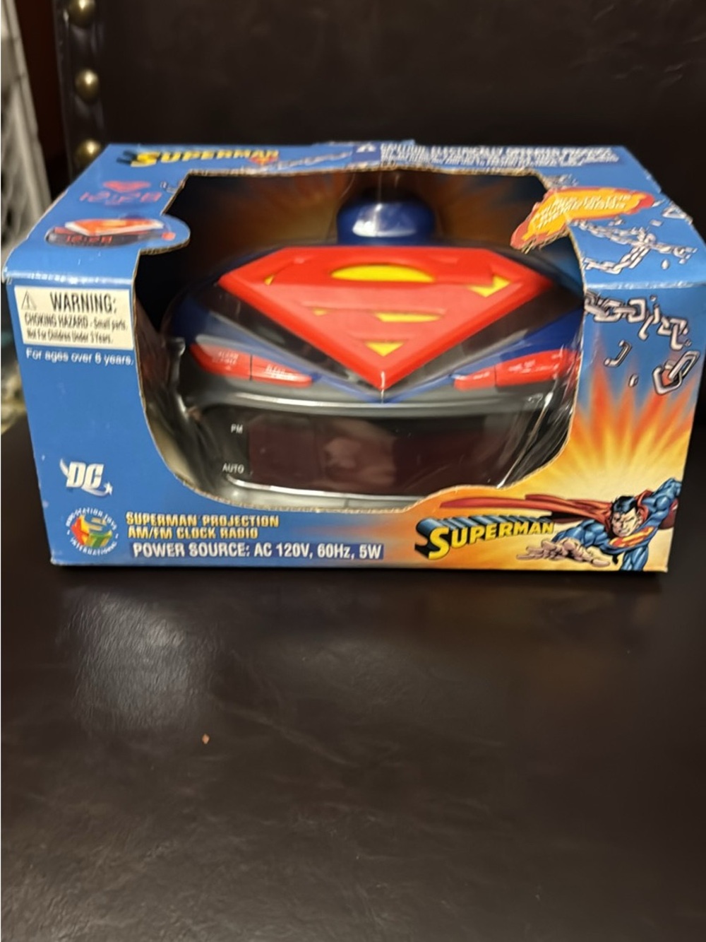 DC Comics Superman Projection Clock Radio - Red, Blue, Yellow